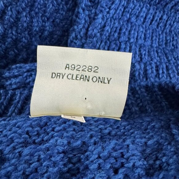 Kilronan Fisherman Cardigan Sweater Medium Blue Merino Wool Cable‎ Knit CJ-1956 - Picture 7 of 8